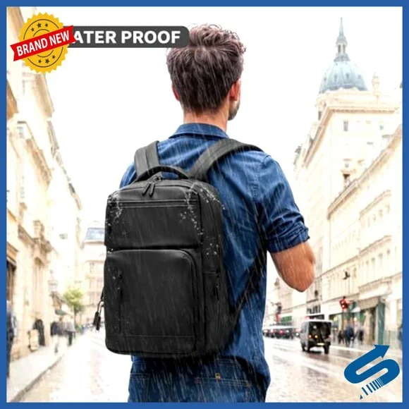 Waterproof Laptop Backpack Flight Approved Anti-Theft Daypack 15.6-inch Sleeve